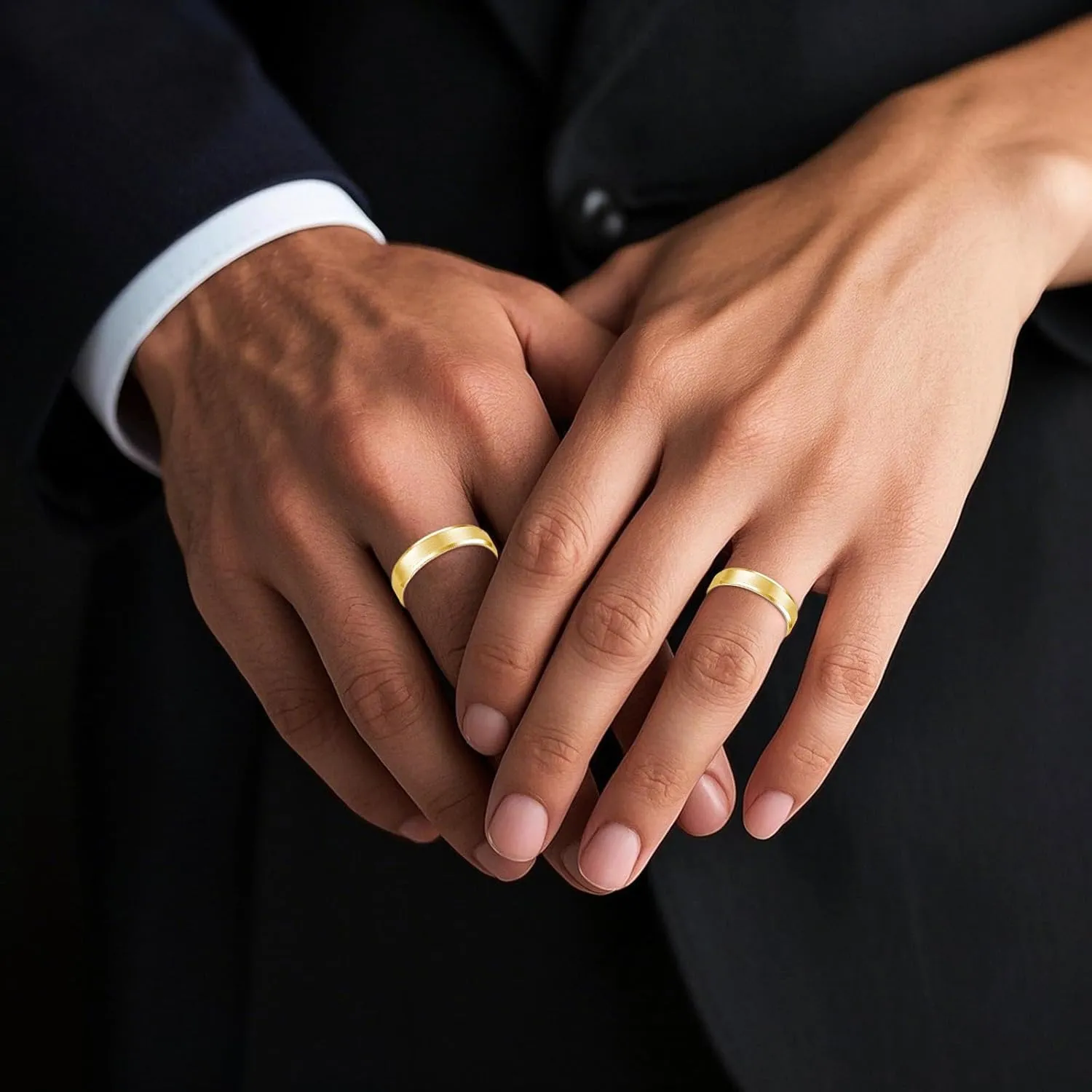 S925/10K/14K/18K Gold Couple Ring Sets, 2pcs Moissanite Wedding Rings Set for Men and Women, Customized His and Hers Matching Promise Bands for Anniversary Engagement Valentine's Day