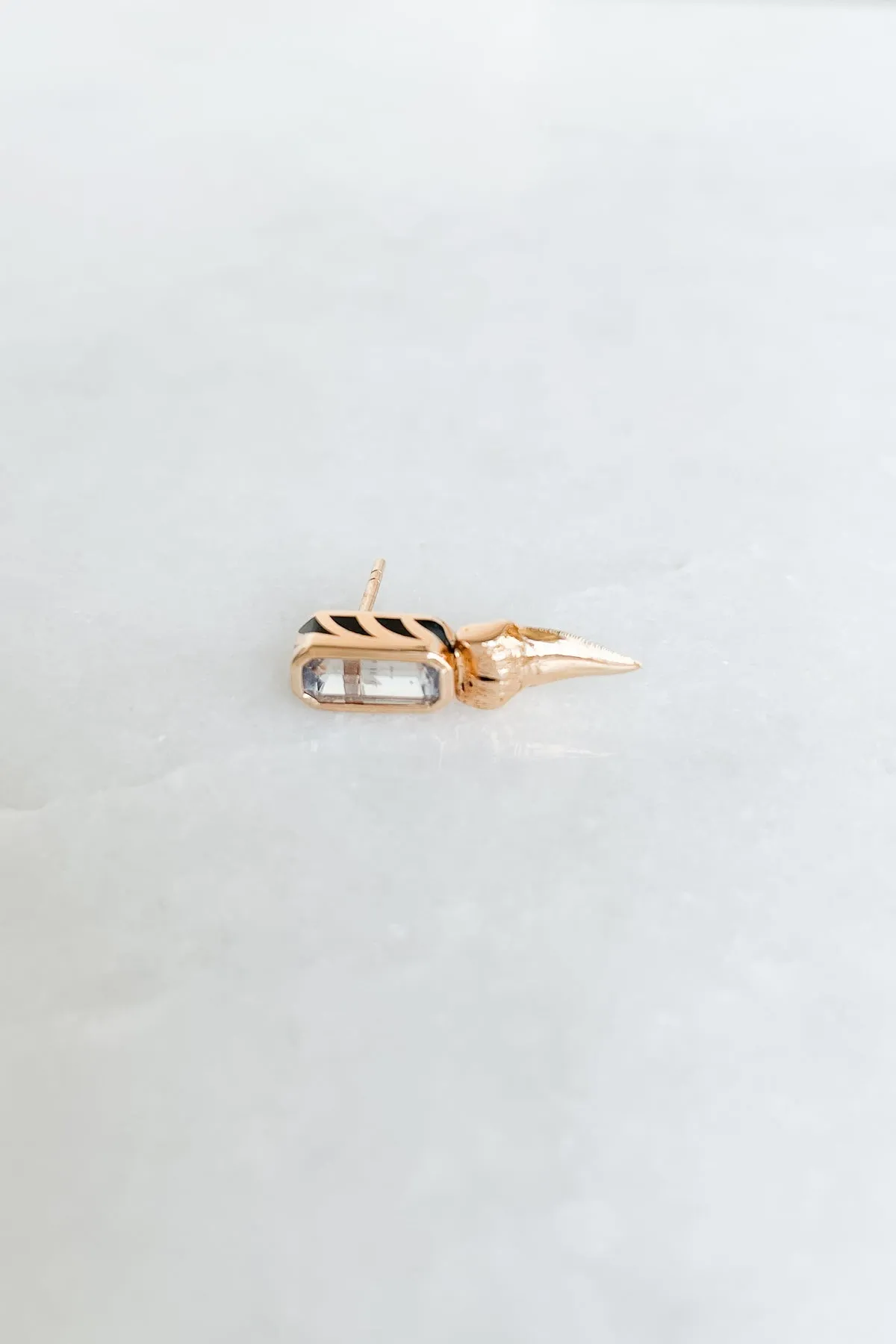 Sapphire Shark Tooth Earring