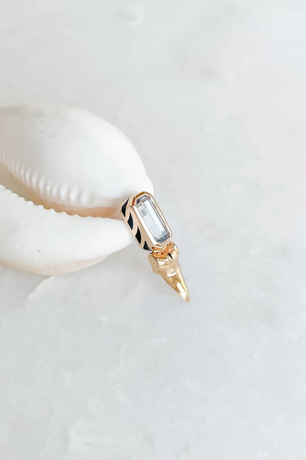 Sapphire Shark Tooth Earring