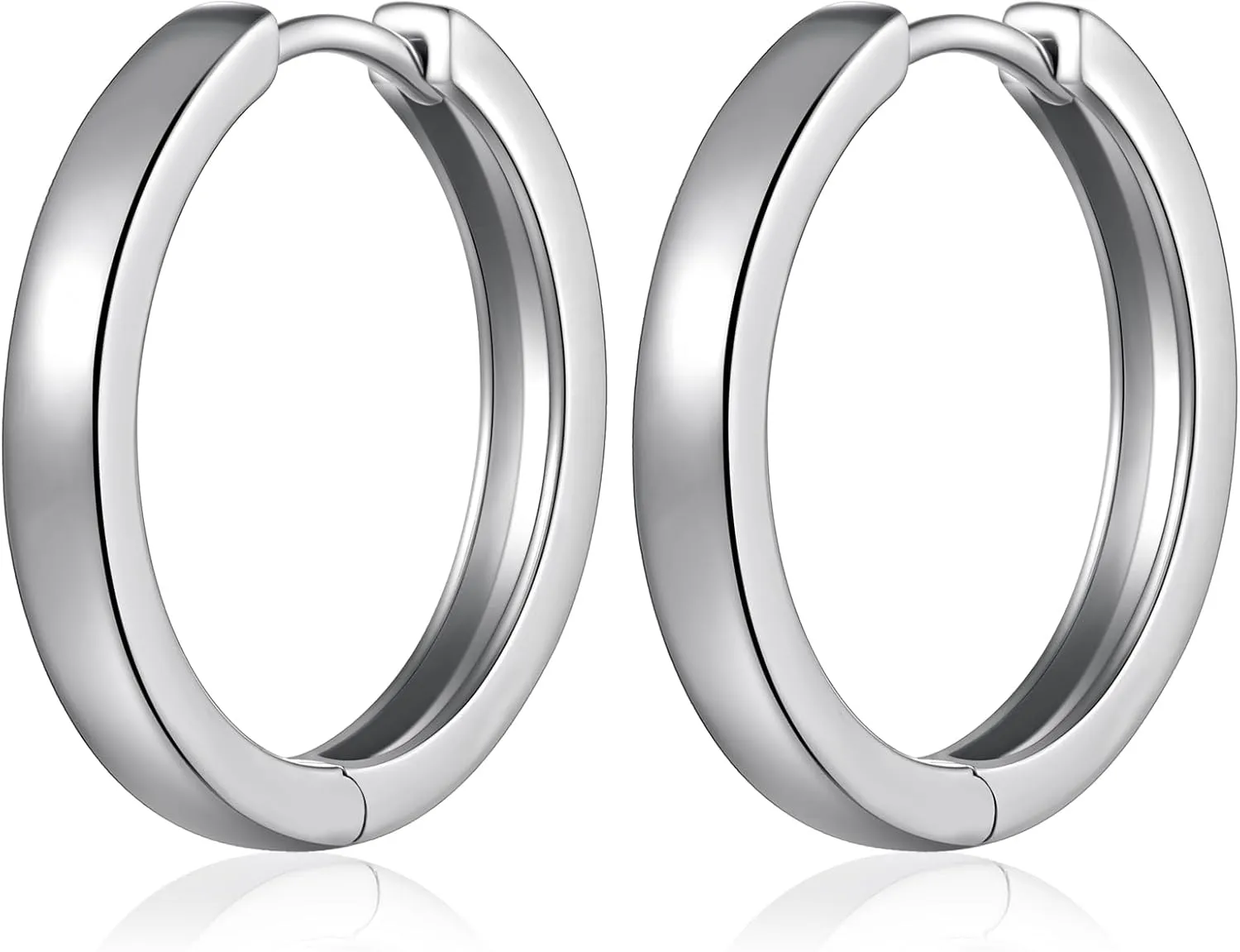 Simple Hoop Earrings for Women, Hypoallergenic Hoops Jewelry Huggies Sleeper Earrings 925 Sterling Silver Ear Post 18MM 20MM 25MM