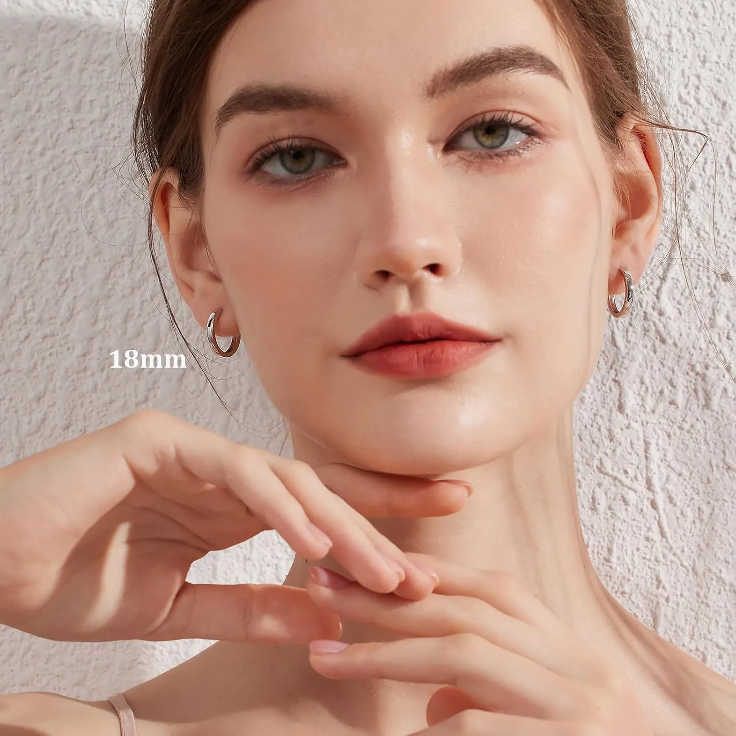 Simple Hoop Earrings for Women, Hypoallergenic Hoops Jewelry Huggies Sleeper Earrings 925 Sterling Silver Ear Post 18MM 20MM 25MM