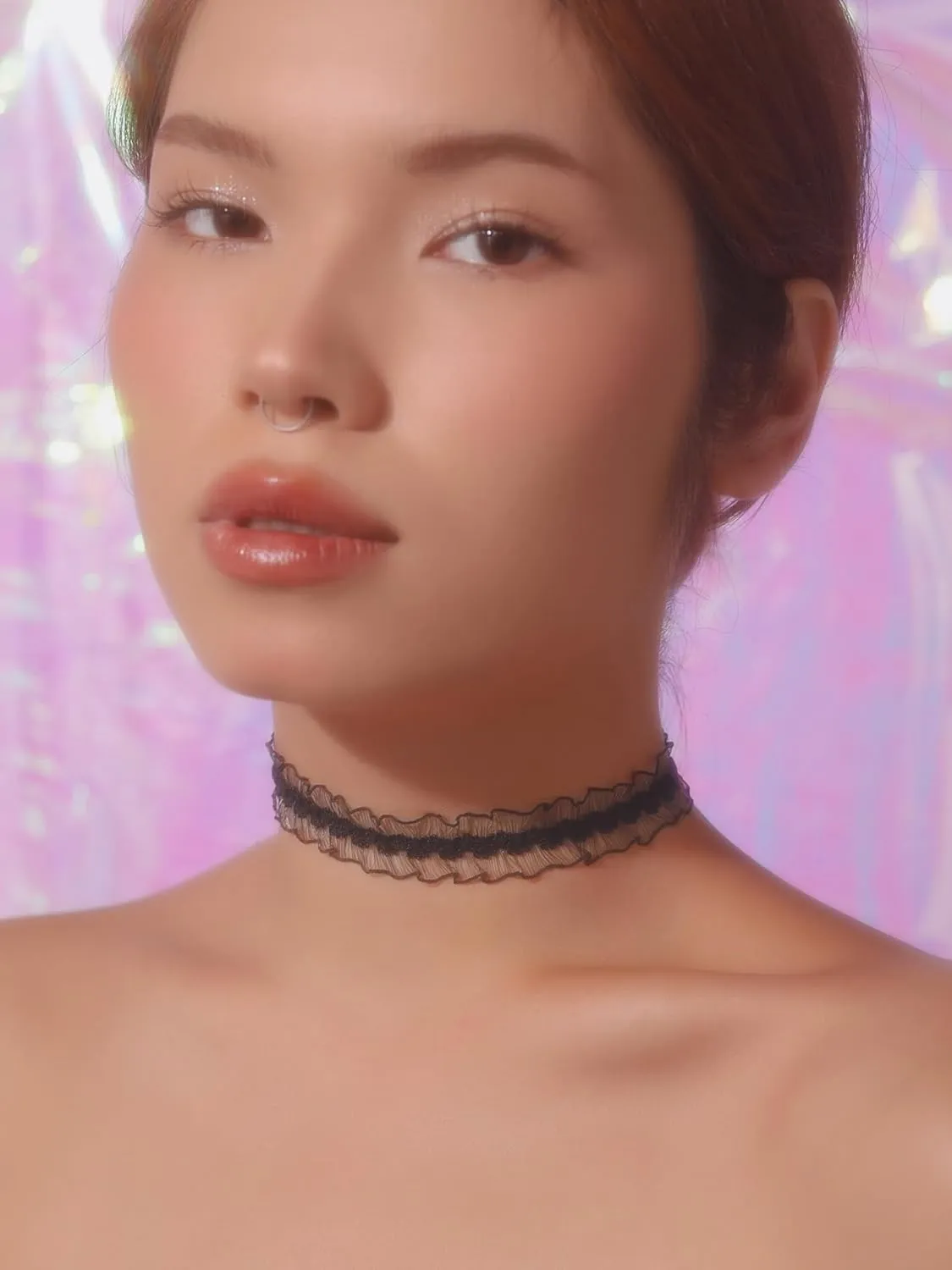 Simple Minimal Wavy Chiffon Sheer Stretchable Choker Everyday Essential Necklaces Aesthetic Jewelry Accessories Gifts for Women