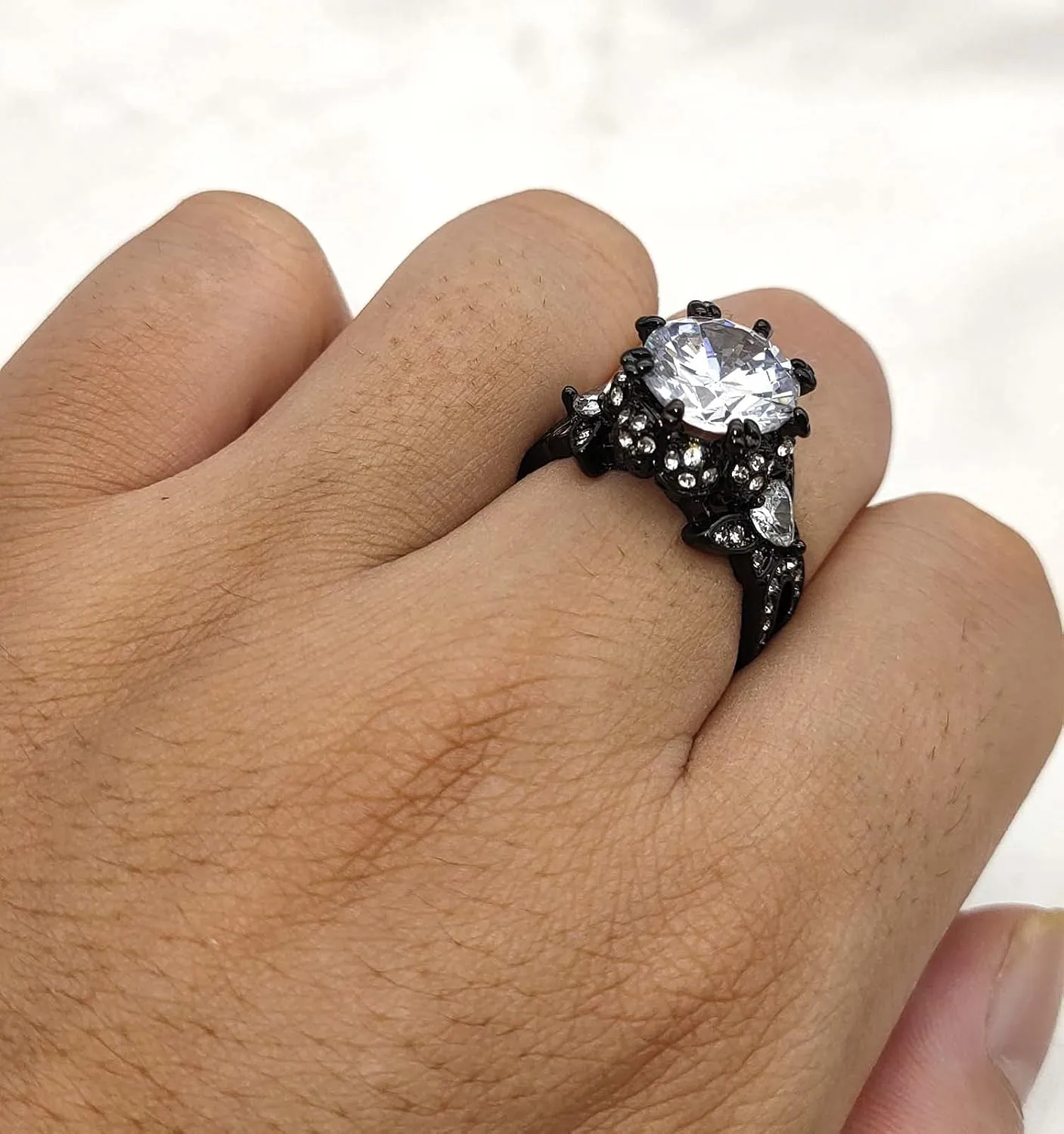 Skull Rings His and Hers Rings Couple Rings Skeleton Rings AAA Red Cz Womens Wedding Ring Punk Ring