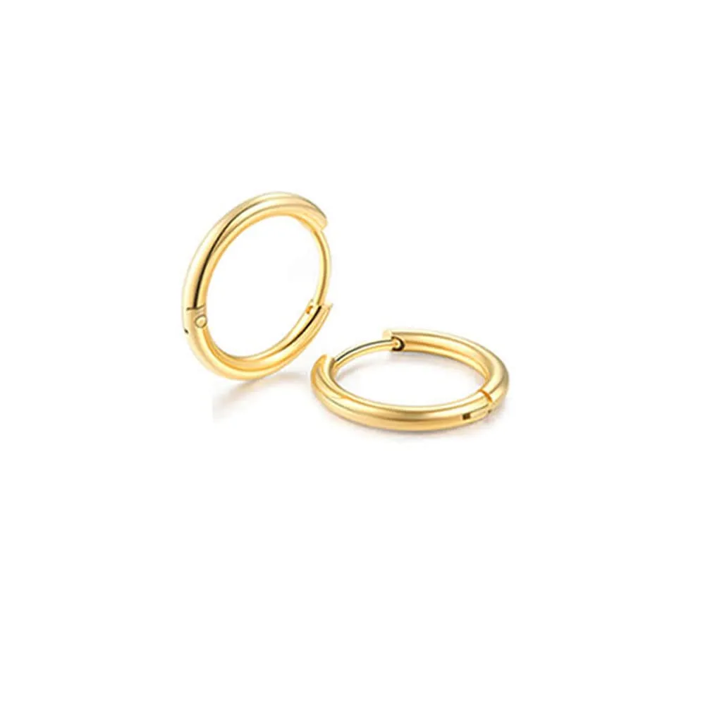 Small Gold Cartilage Hoop Earrings,316L Surgical Stainess Steel Huggie Hoop Earrings for Helix Lobes Hinged Sleeper Earrings for Men Women(7mm 8mm 9mm 10mm,Silver&Gold) (9mm, Gold)