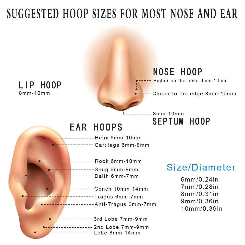 Small Gold Cartilage Hoop Earrings,316L Surgical Stainess Steel Huggie Hoop Earrings for Helix Lobes Hinged Sleeper Earrings for Men Women(7mm 8mm 9mm 10mm,Silver&Gold) (9mm, Gold)