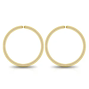 Small Gold Sterling Silver Huggie Hoop Earrings for Women Cartilage Nose Helix Tragus (Gold, 10mm 22 gauge / 1 pair)