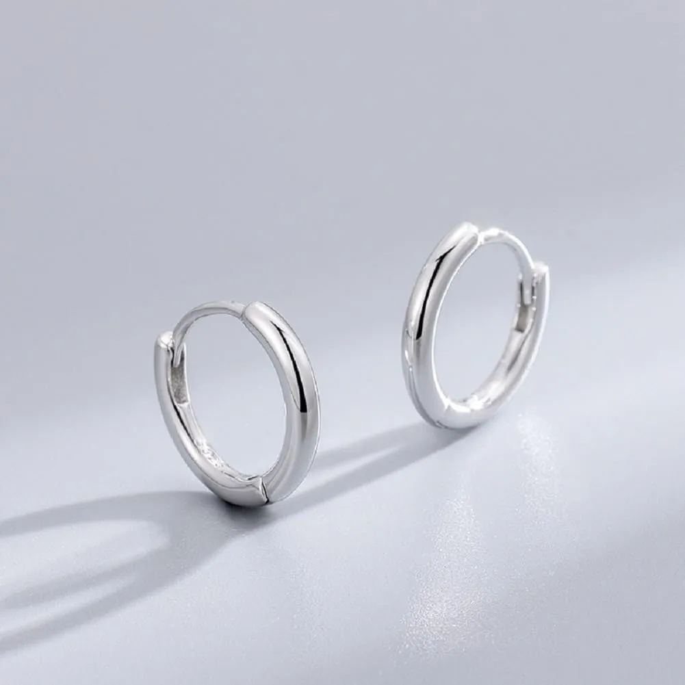 Small Silver Hoop Earrings 925 Sterling Silver Post Hoop Earrings for Women Cartilage Piercing 6 Pairs Silver Huggie Hoop Earrings Silver Stud Earrings Set Mini Tiny Hoop Earrings for Women Men