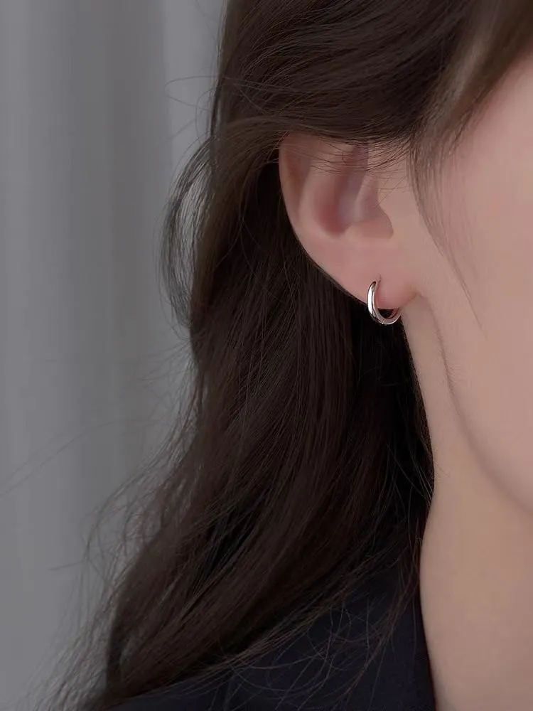 Small Silver Hoop Earrings 925 Sterling Silver Post Hoop Earrings for Women Cartilage Piercing 6 Pairs Silver Huggie Hoop Earrings Silver Stud Earrings Set Mini Tiny Hoop Earrings for Women Men