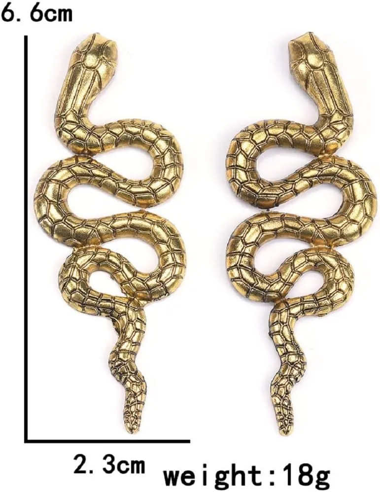 Snake Earrings for Women, Cute Snake Serpent Earrings, Animal Snake Dangle Earrings Hypoallergenic, Bohemian Snake Drop Earrings, Snake Earrings Studs, Serpent Snake Jewelry Funny Earrings