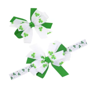 St Patricks Headband Hair Clips Pin Green Clover Shamrock Hairpin Hairclips JHSP26 (Hair Clips-C)