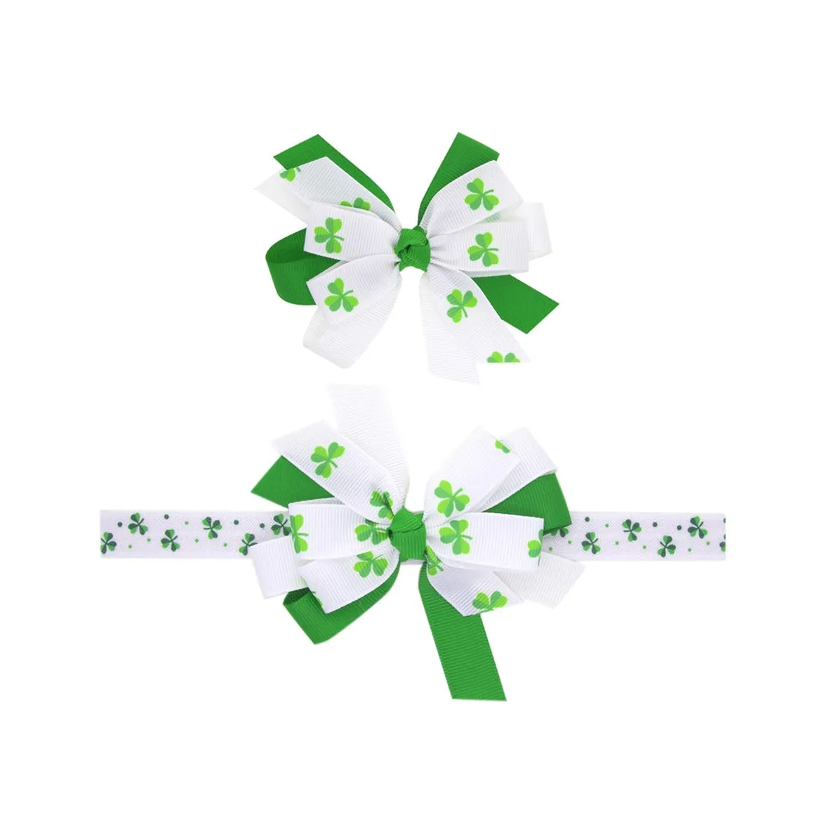 St Patricks Headband Hair Clips Pin Green Clover Shamrock Hairpin Hairclips JHSP26 (Hair Clips-C)