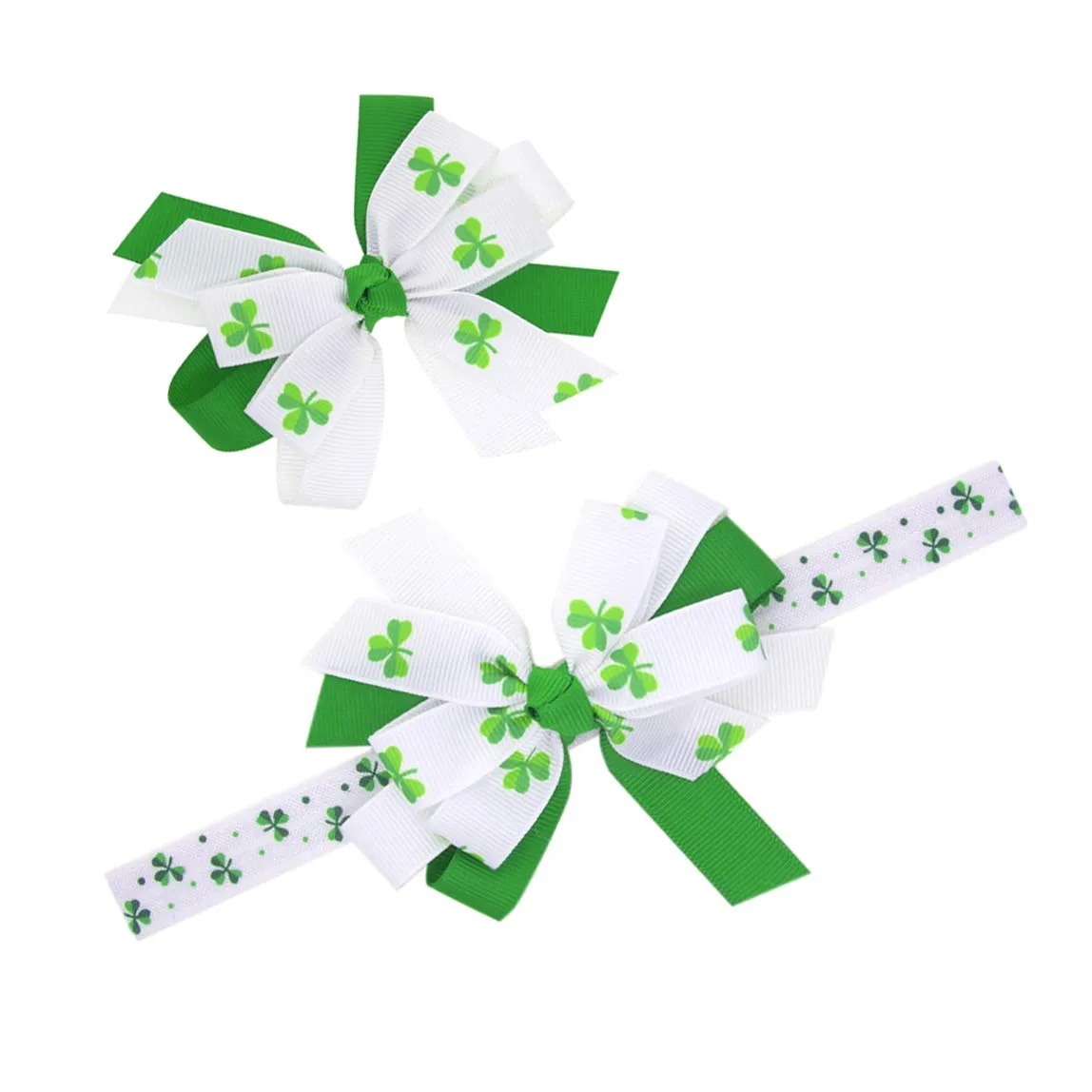 St Patricks Headband Hair Clips Pin Green Clover Shamrock Hairpin Hairclips JHSP26 (Hair Clips-C)