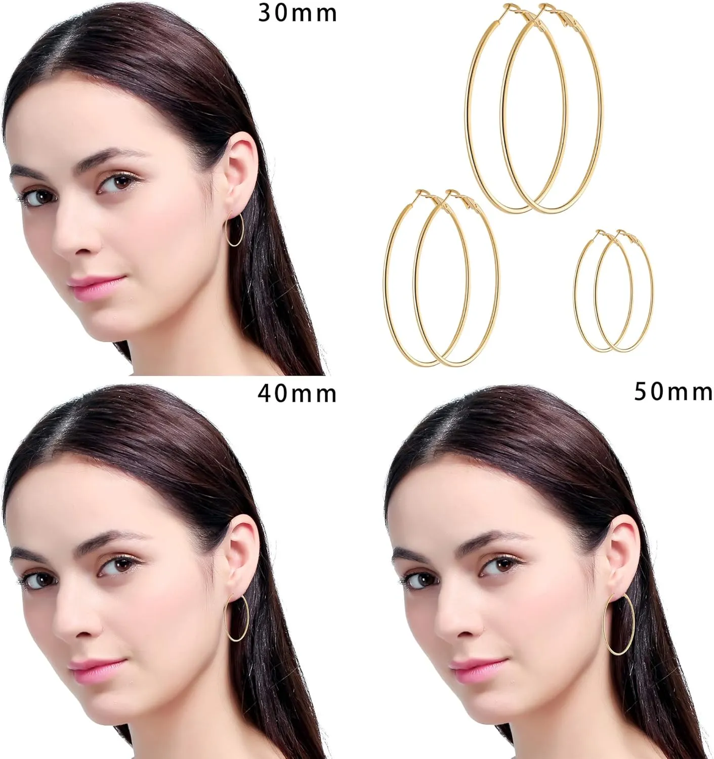 Stainless Steel Gold/Silver Plated Hoop Earrings for Women, Hypoallergenic 14k Gold Hoops Huggie Earrings Lightweight Cartilage Small CZ Ball Flatback Studs Earring Pack for Multiple Piercing