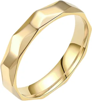 Stainless Steel Multi-faceted Rhombus Rings for Women Stackable Engagement Wedding Band Minimalist Jewelry Gifts