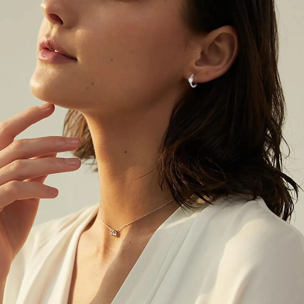 Starchenie Heart Hoop Earrings for Women 925 Sterling Silver 16mm Dainty Small Twisted Knot Huggie Hoop Earrings Jewelry Gift