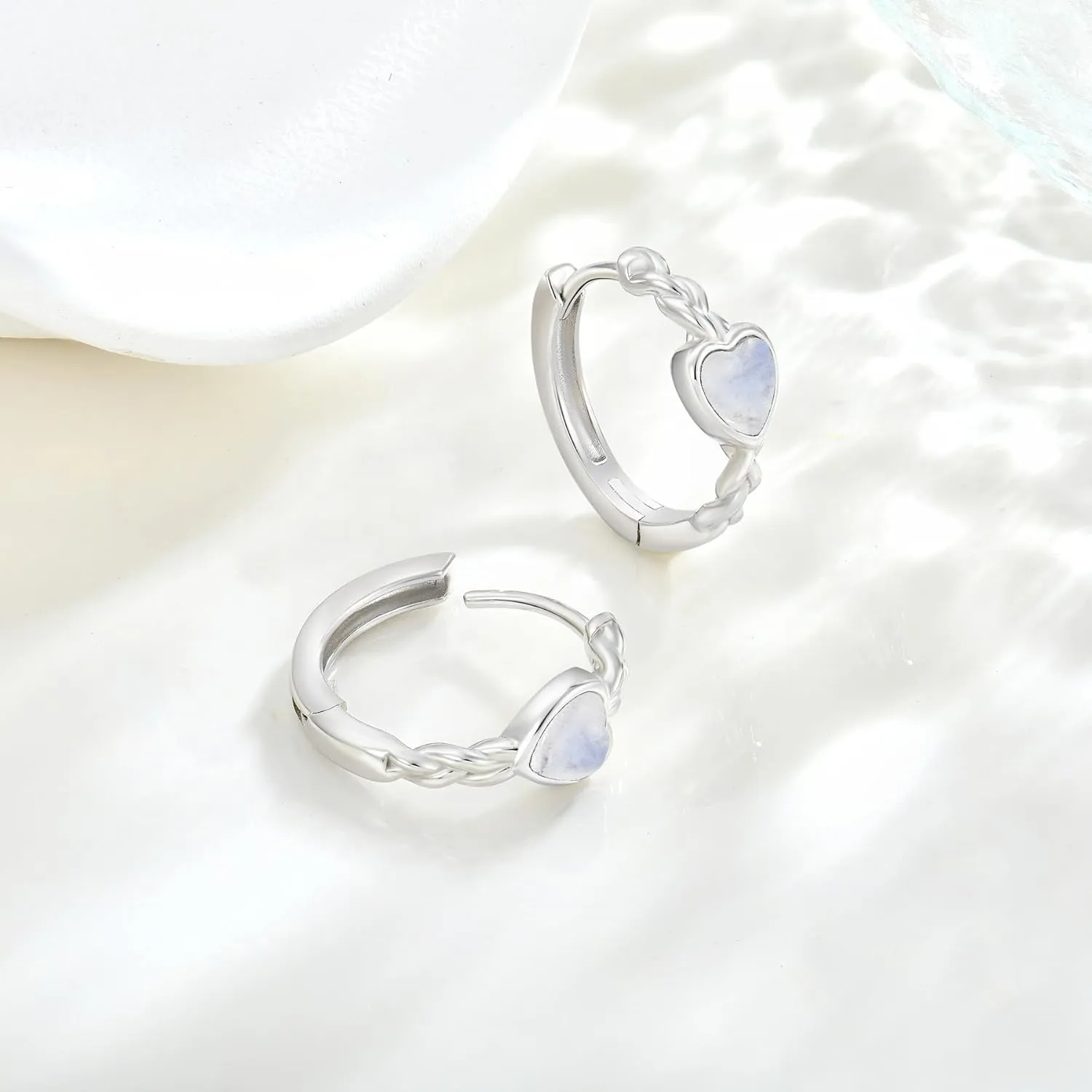 Starchenie Heart Hoop Earrings for Women 925 Sterling Silver 16mm Dainty Small Twisted Knot Huggie Hoop Earrings Jewelry Gift