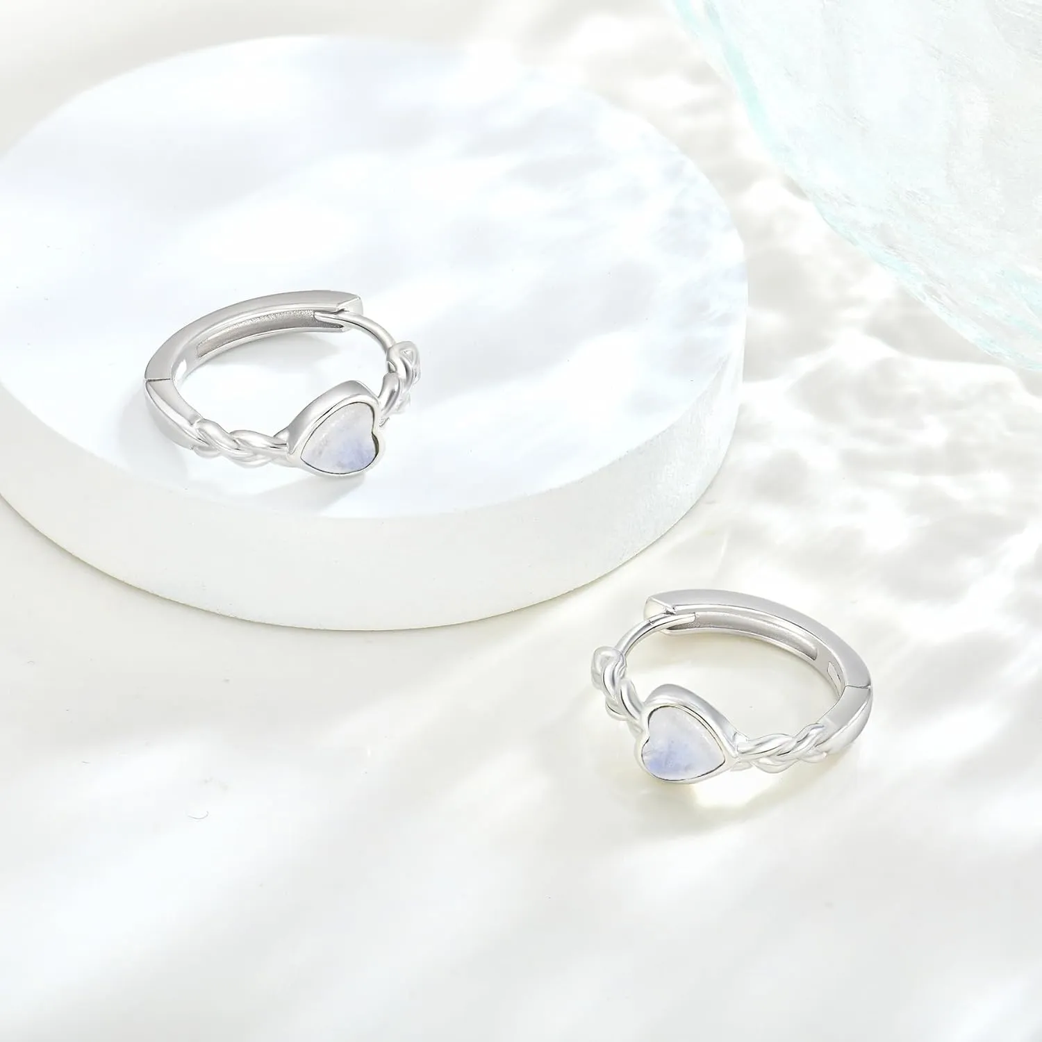 Starchenie Heart Hoop Earrings for Women 925 Sterling Silver 16mm Dainty Small Twisted Knot Huggie Hoop Earrings Jewelry Gift