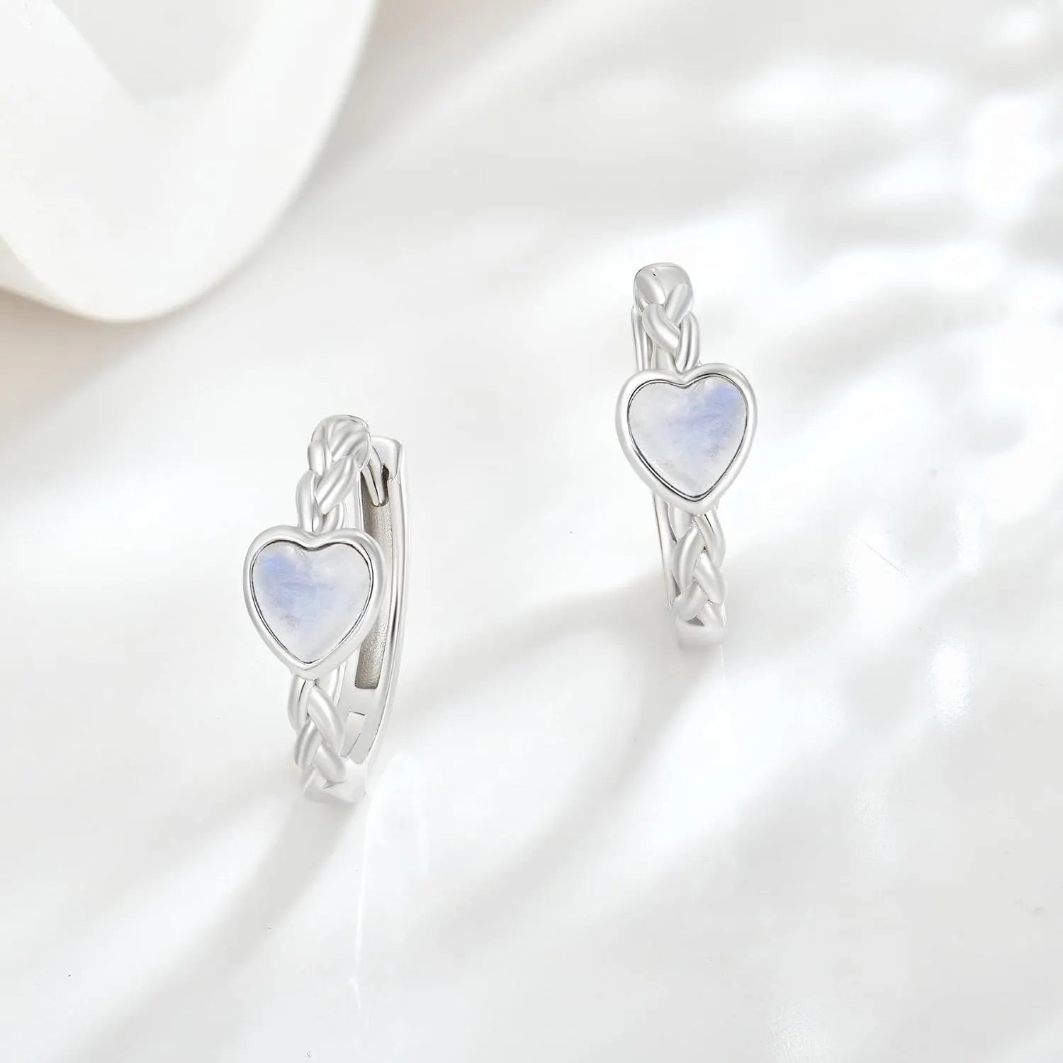 Starchenie Heart Hoop Earrings for Women 925 Sterling Silver 16mm Dainty Small Twisted Knot Huggie Hoop Earrings Jewelry Gift
