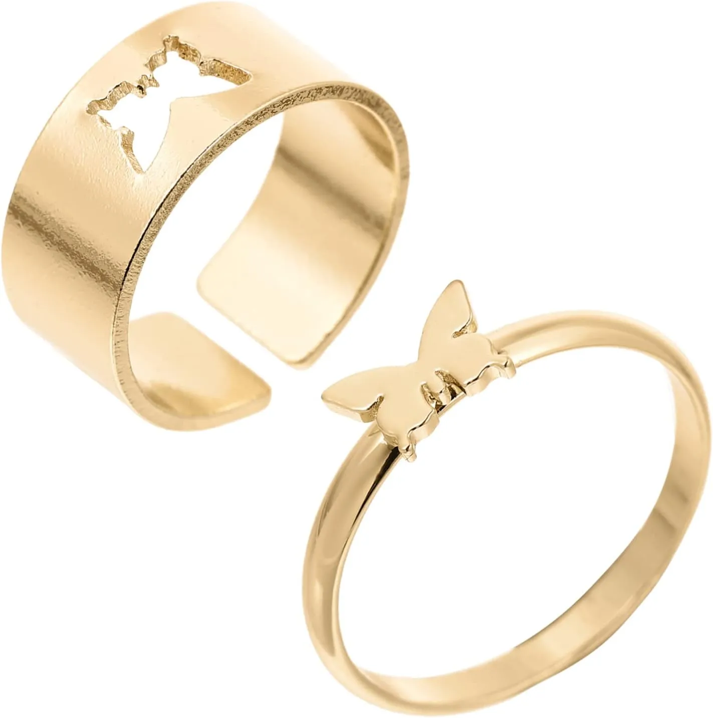 Stylish Couple Rings Set 2pcs Lovers Rings for Couples Fashion Jewelry