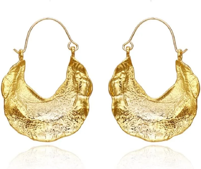 Twisted Leaf Earrings for Women, Golden Leaf Statement Earrings, Funny Gold Leaf Dangle Earrings Hypoallergenic, Silver Leaf Drop Earrings, Bohemian Flower Leaf Earrings Studs