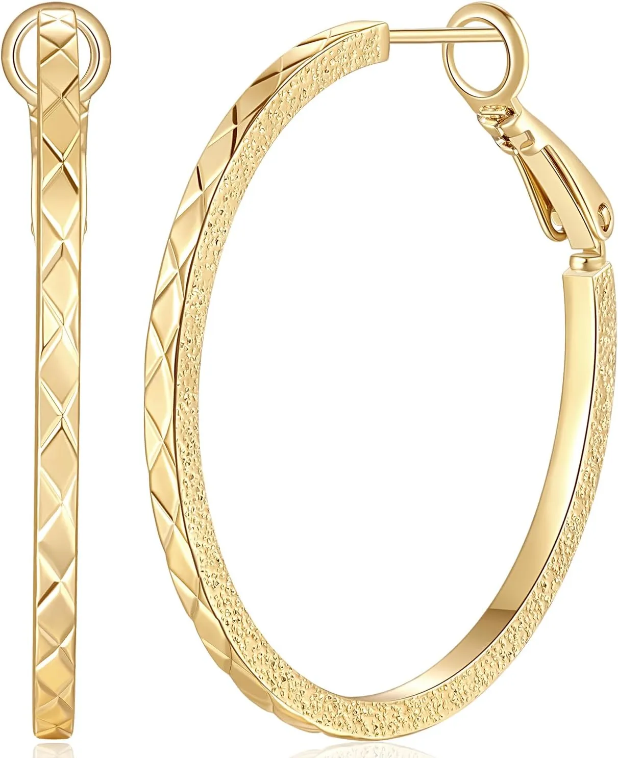 Verniflloga14K Gold Hoop Earrings Gold Earrings Womens Hoop Earring Jewelry Timeless Elegance 35 mm