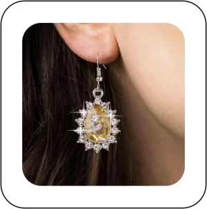 Vintage Crystal Dangle Earrings Waterdrop Rhinestone Earrings Chandeliers Drop Earrings Wedding Cz Teardrop Earrings Jewelry for Women and Girls