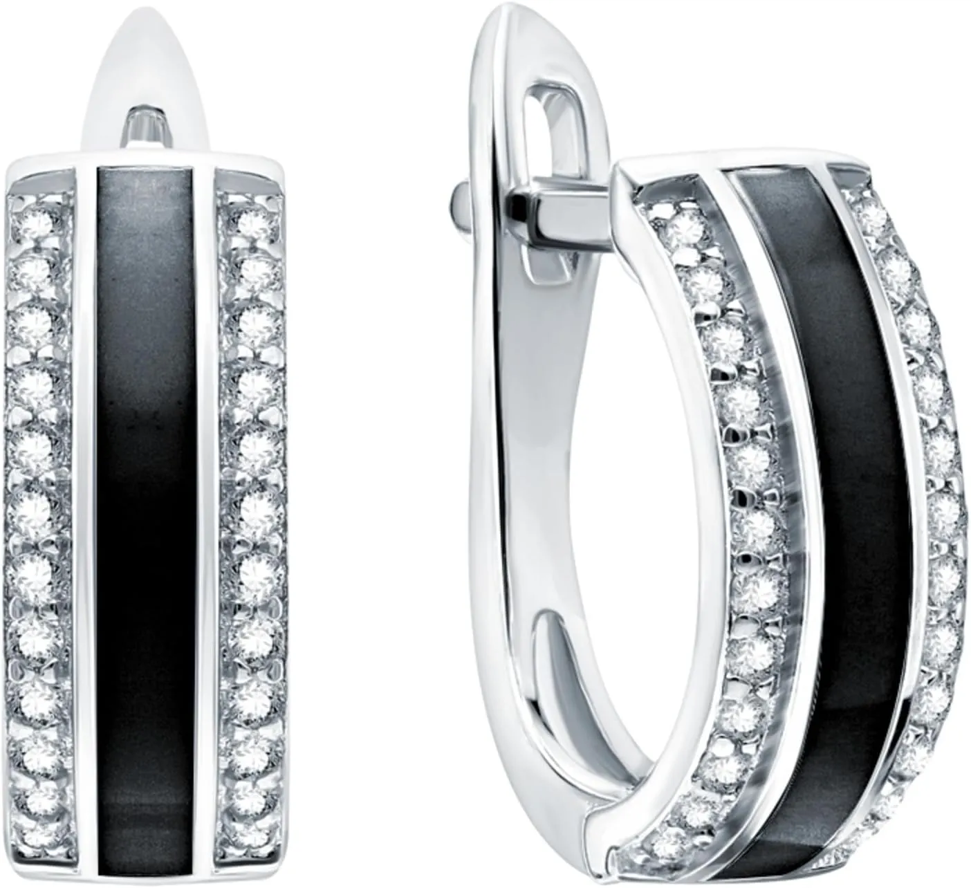 White Enamel Diamond(0.48ct) Hoop Earring, 14k Gold Dainty Huggie Hoop, Delicate Enamel Jewelry, Gift for Women.