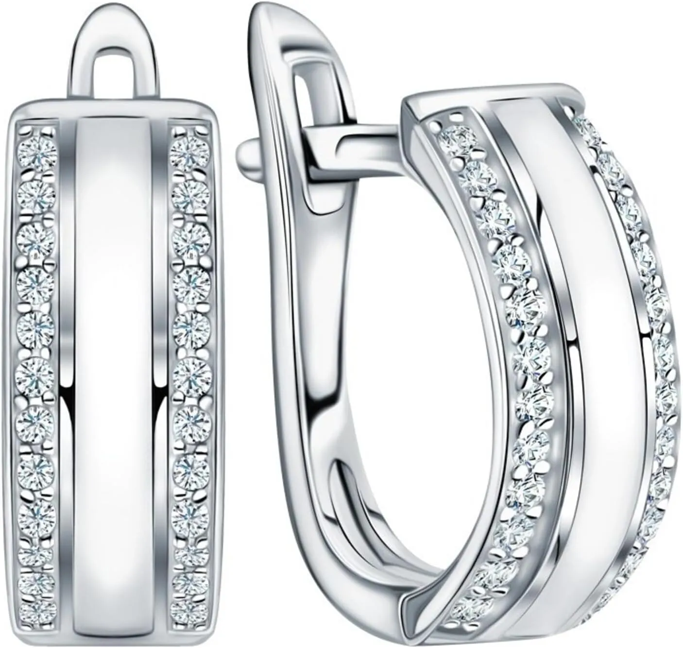 White Enamel Diamond(0.48ct) Hoop Earring, 14k Gold Dainty Huggie Hoop, Delicate Enamel Jewelry, Gift for Women.