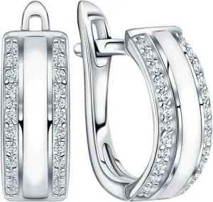 White Enamel Diamond(0.48ct) Hoop Earring, 14k Gold Dainty Huggie Hoop, Delicate Enamel Jewelry, Gift for Women.