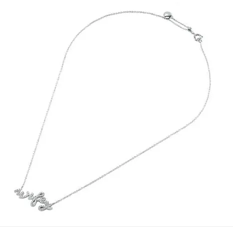 Wifey Pave' Crystal Silver Necklace