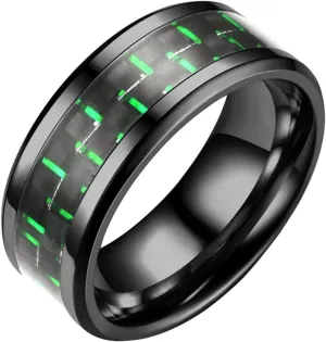 Womens Engagement Wedding Bands Titanium Stainless Steel Luminous Dragon Pattern Glowing Ring Jewelry Gifts for Her