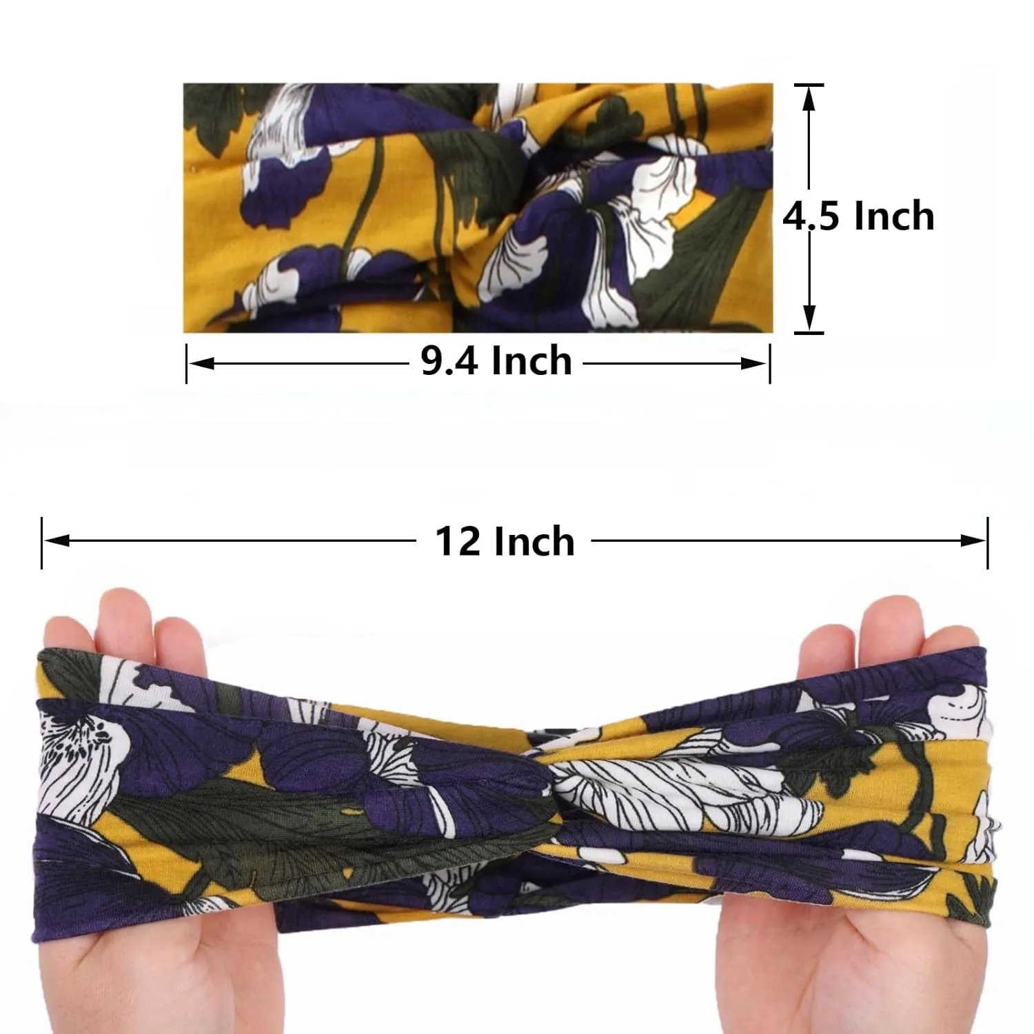 XTREND 6 Pcs Women's Headbands Twisted Cross Elastic Head Bands Yoga Workout Headband Non-Slip Sweat Soft Headbands Solid Color Simple Versatile Hair Accessory Hairbands