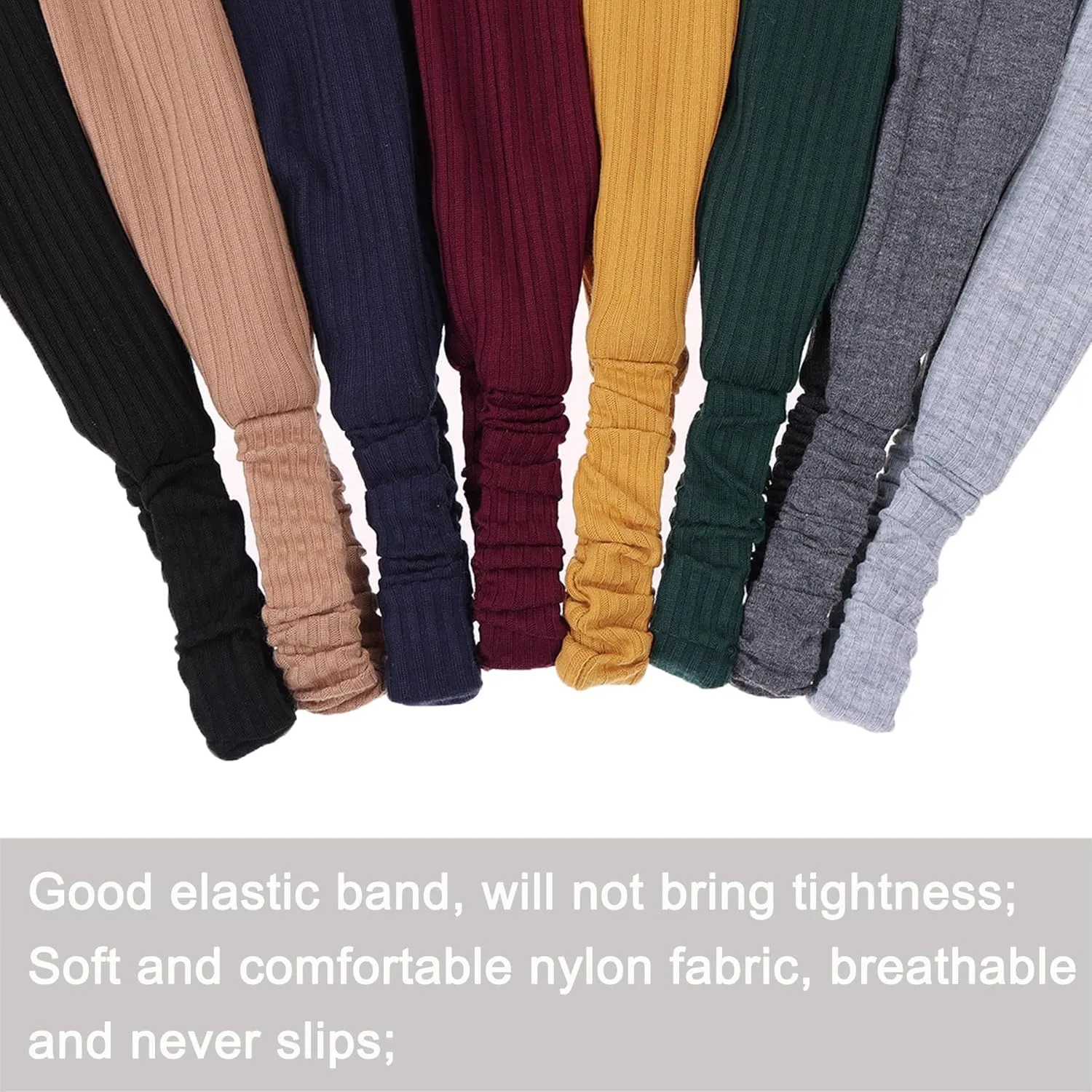 XTREND 8 Pcs Headbands for Women Twist Cross Knotted Elastic Head Hair Bands Yoga Workout Non-Slip Soft Solid Color Head Band Simple Versatile Hair Accessory
