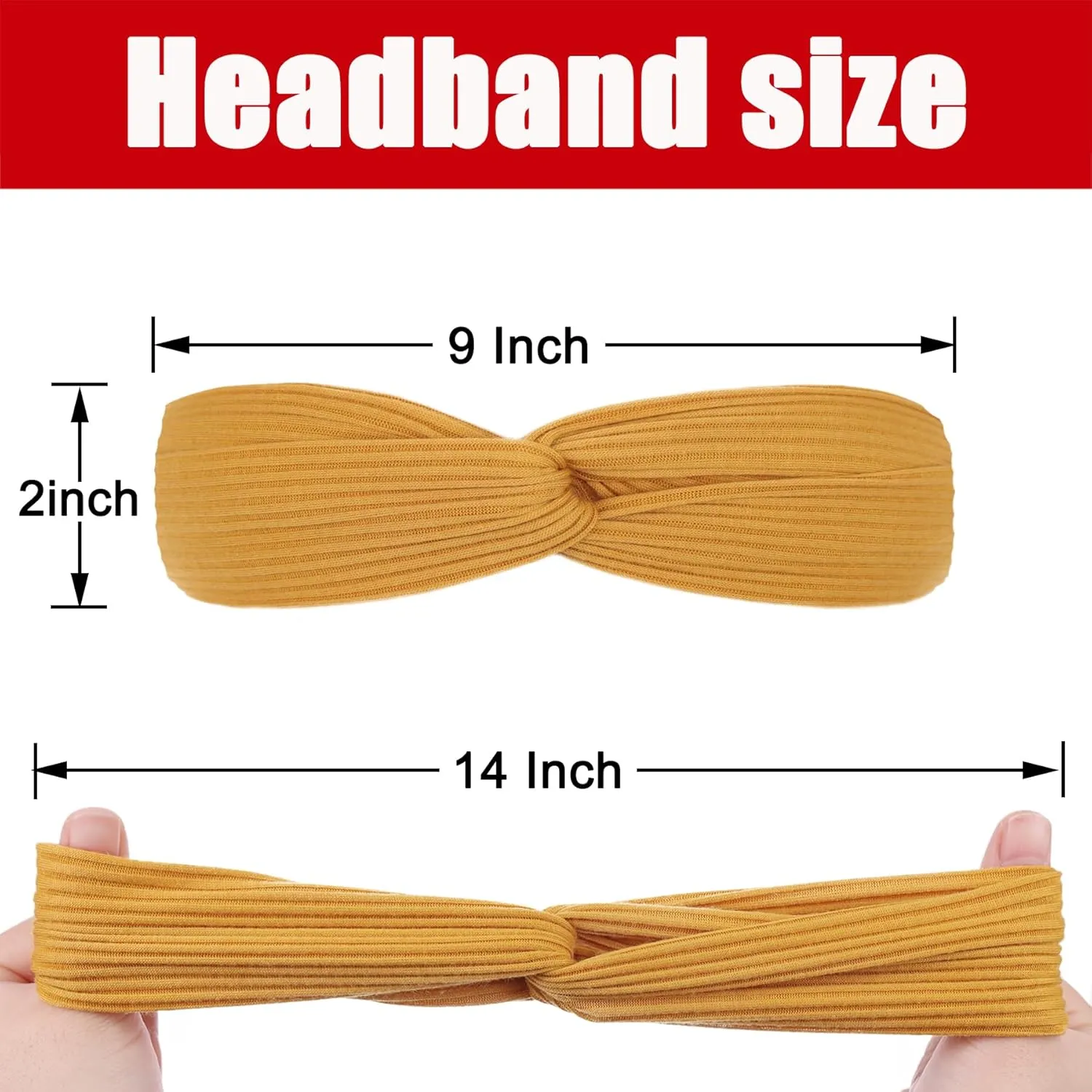 XTREND 8 Pcs Headbands for Women Twist Cross Knotted Elastic Head Hair Bands Yoga Workout Non-Slip Soft Solid Color Head Band Simple Versatile Hair Accessory