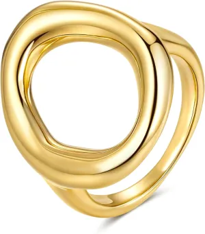YeGieonr Gold Rings for Women Non tarnish Stainless Steel Womens Rings Dainty 18K Gold Plated Rings