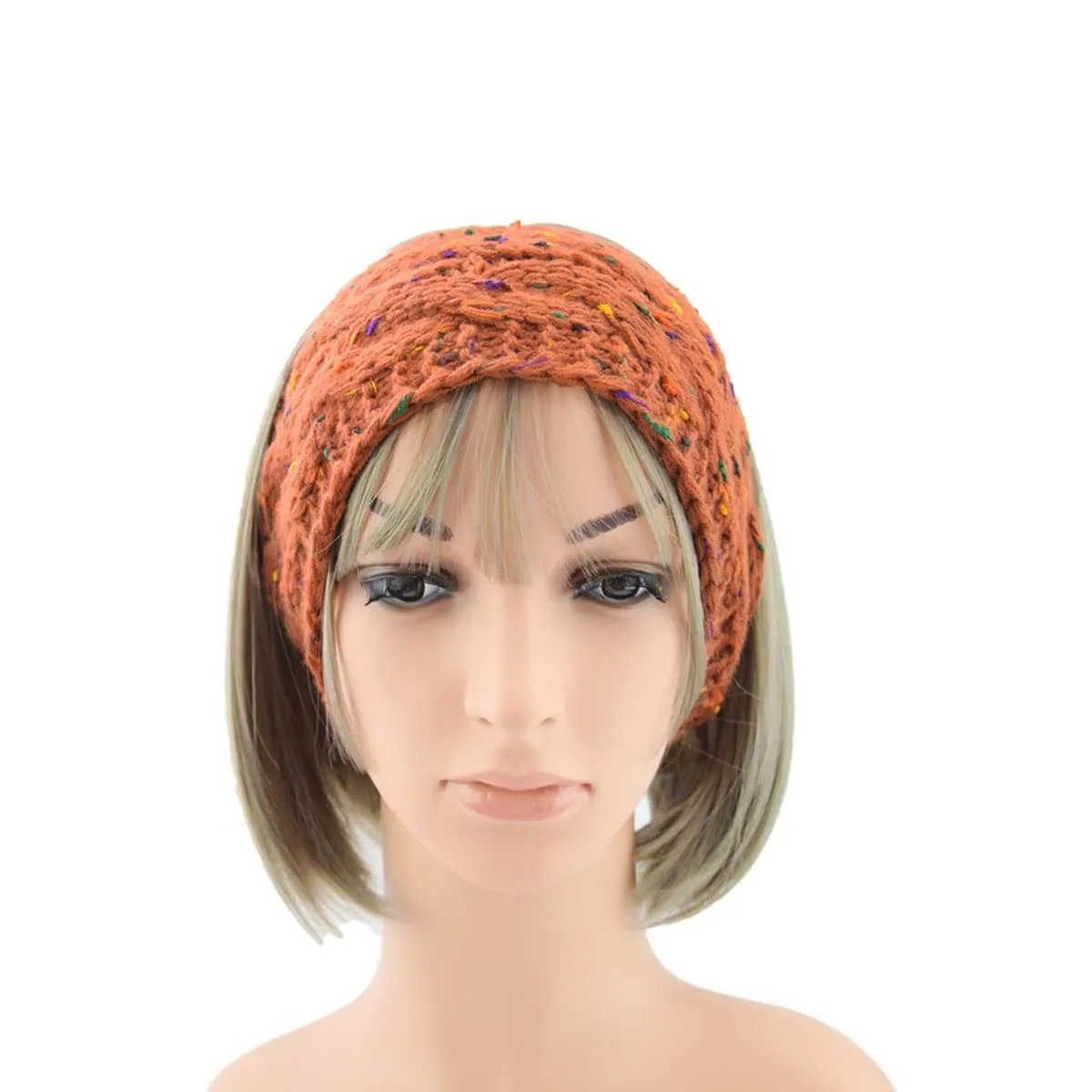 YSJOY 3 Pack Elegant Women's Gold Wire Cable Knitted Turban Headband Ear Warmer Head Wrap Headband Red Grey Blue