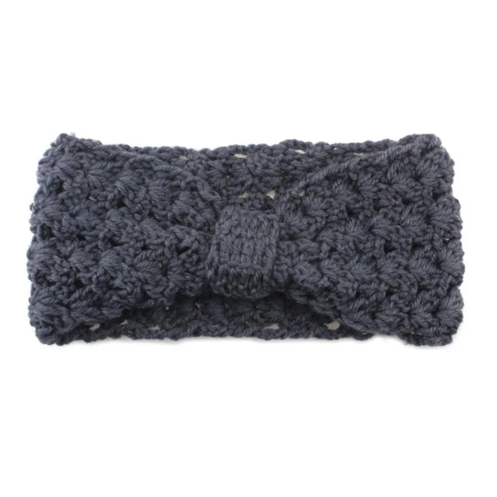 YSJOY 3 Pack Women Girls Elegant Twisted Boknot Solid Color Cable Knitted Winter Turban Headband Ear Warmer Head Wrap Hair Band Navy Blue Grey