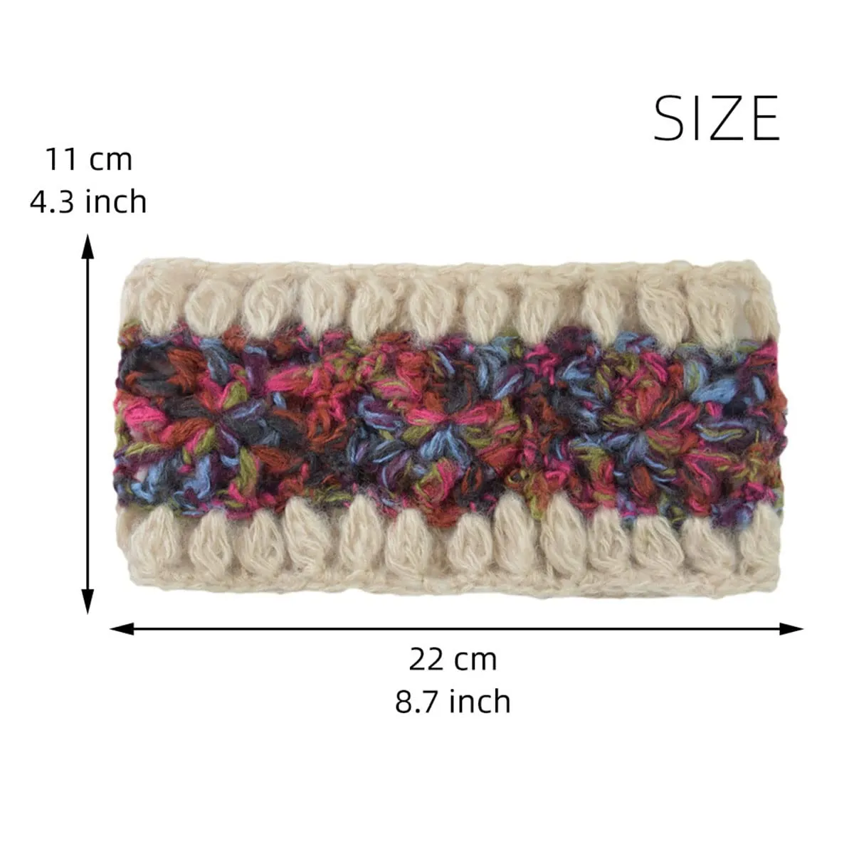 YSJOY Elegant Women Crochet Knitted 3 Flowers Headbands Winter Warm Hairband Hair Accessories Headband Rose Red