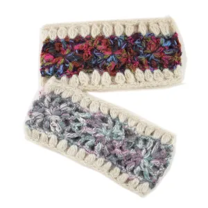 YSJOY Elegant Women Crochet Knitted 3 Flowers Headbands Winter Warm Hairband Hair Accessories Headband Rose Red